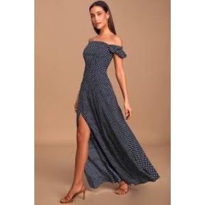 Lulus Navy Wedding Guest Maxi Dress